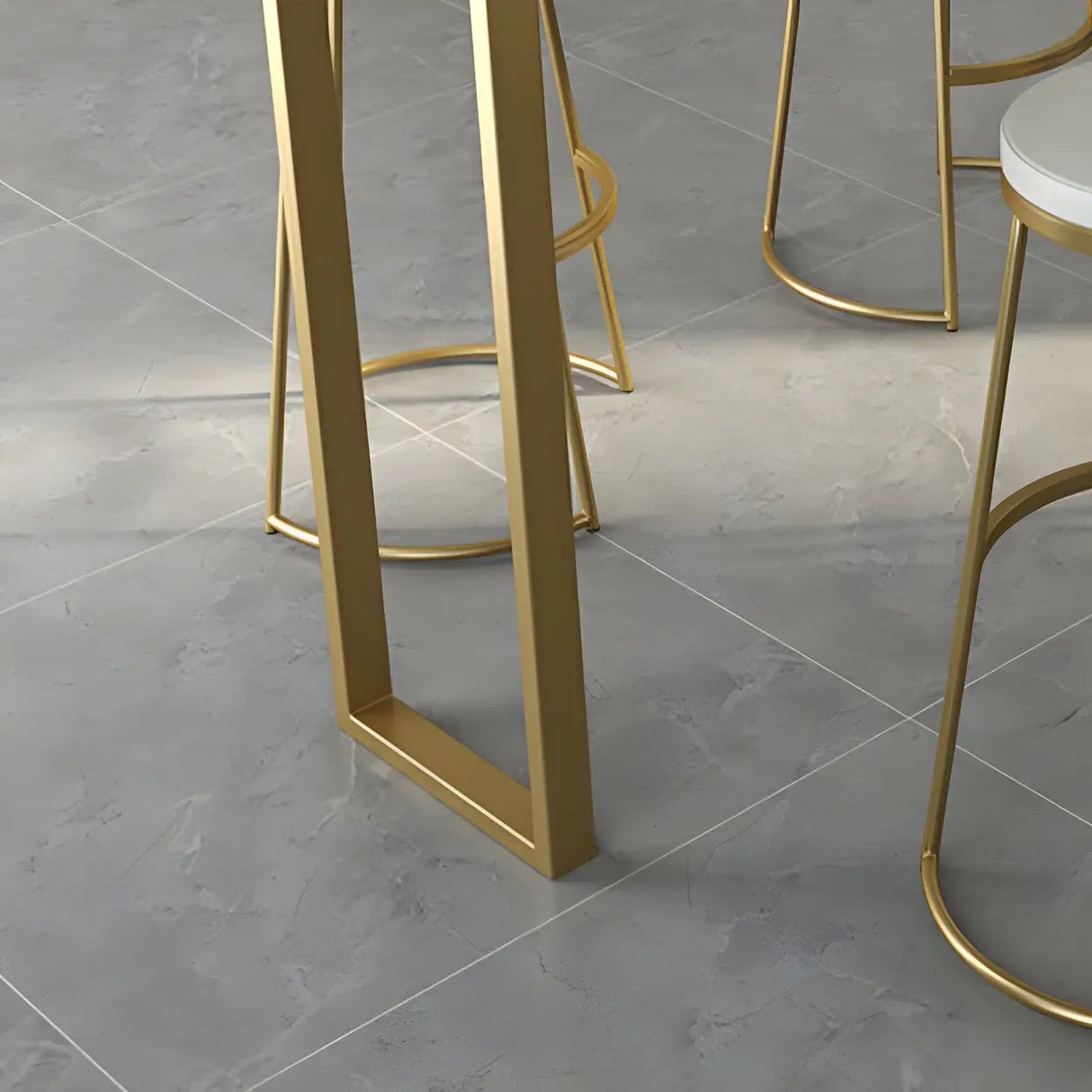 Black Rectangle Marble Tall Bar Table Bistro Stand Image - 8