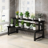 Black Rectangle Metal Floor Crate Display Plant Stand Image - 4