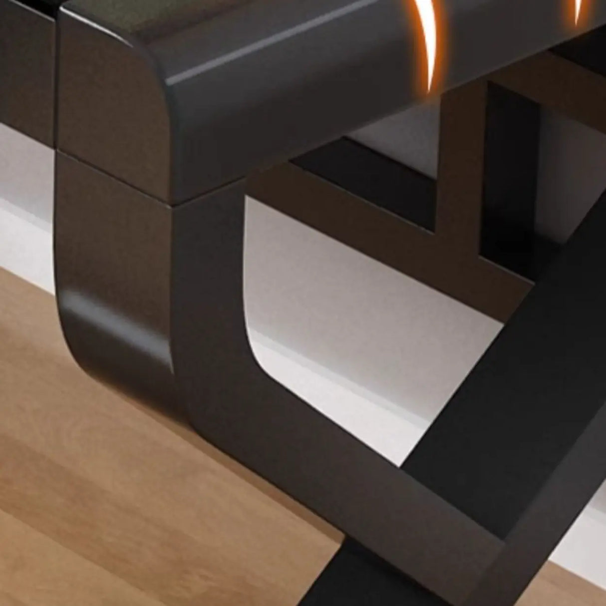 Black Rectangular Glass Computer Desk Image - 11