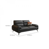 Black Rectangular Leather Reception Sofa with Pillow Image - 15