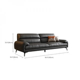 Black Rectangular Leather Reception Sofa with Pillow Image - 16
