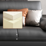 Black Rectangular Leather Reception Sofa with Pillow Image - 12