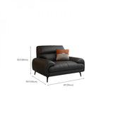 Black Rectangular Leather Reception Sofa with Pillow Image - 17