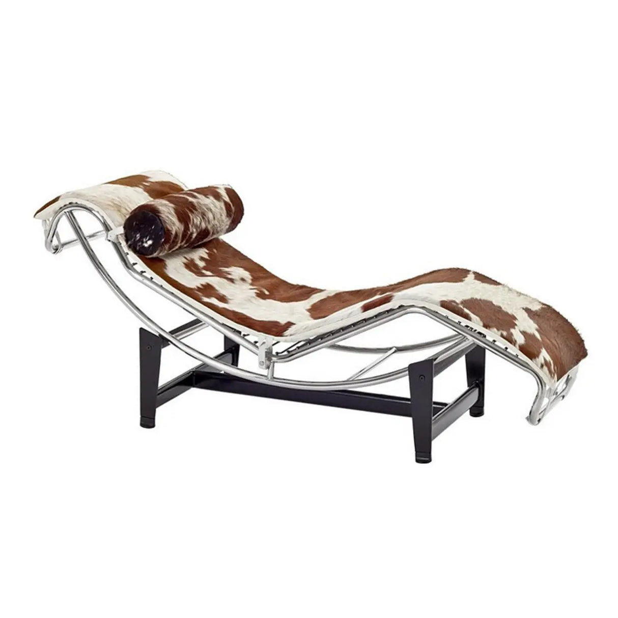 Black Removable Cushions Curved Leather Chaise Lounge Image - 4
