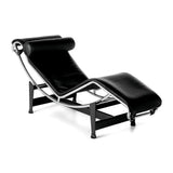 Black Removable Cushions Curved Leather Chaise Lounge Image - 6