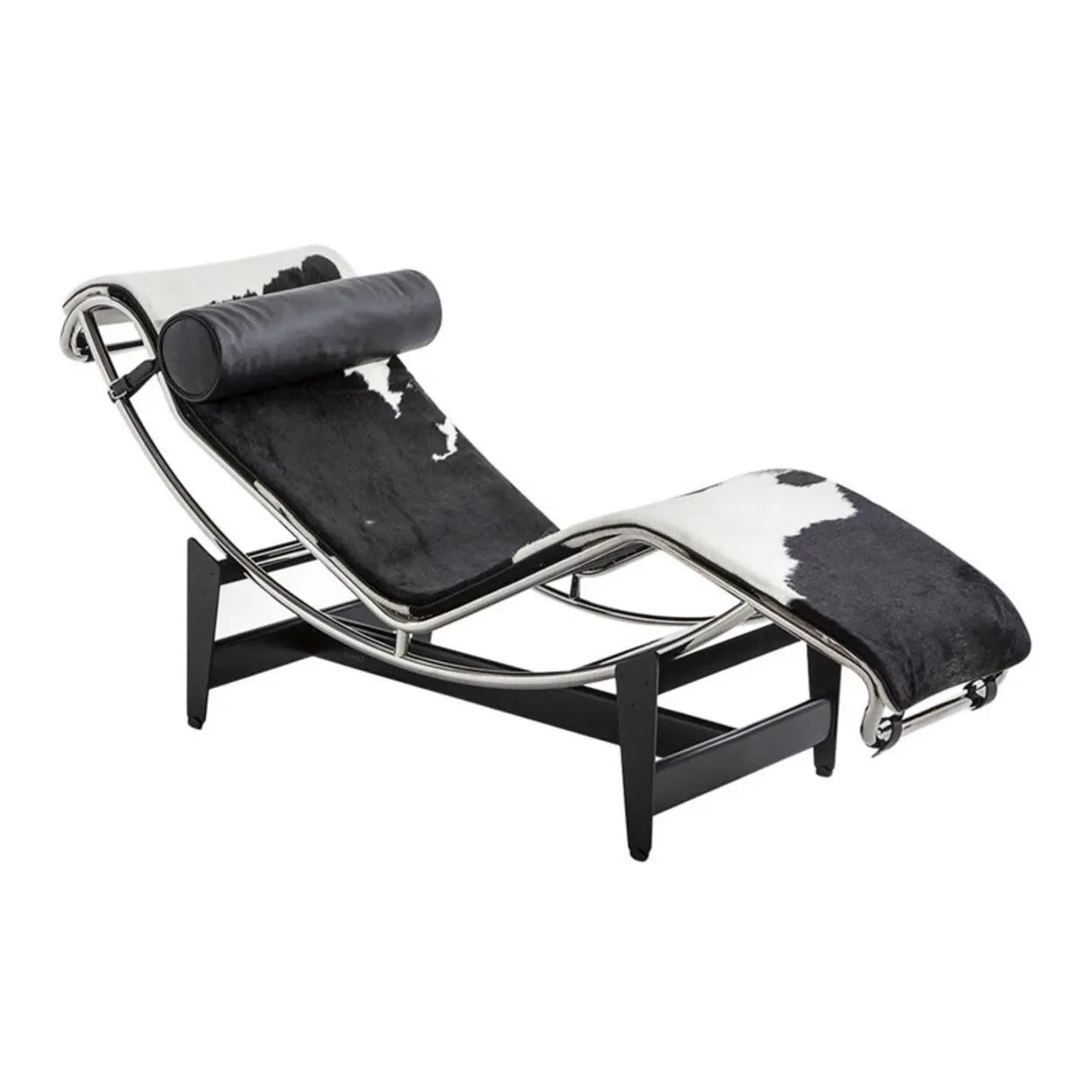 Black Removable Cushions Curved Leather Chaise Lounge Image - 7