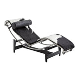 Black Removable Cushions Curved Leather Chaise Lounge Image - 7