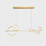 Black Ring and Bubble Adjustable Modern Island Light Image - 7
