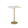 Black Round Marble Metal Small Bistro Bar Table Image - 3