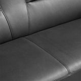 Black Scratch Resistant Faux Leather Reception Sofa Image - 11