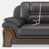 Black Scratch Resistant Faux Leather Reception Sofa Image - 15