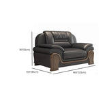 Black Scratch Resistant Faux Leather Reception Sofa #size