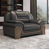 Black Scratch Resistant Faux Leather Reception Sofa Image - 3