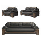 Black Scratch Resistant Faux Leather Reception Sofa Image - 7