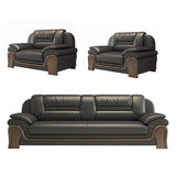 Black Scratch Resistant Faux Leather Reception Sofa Image - 9