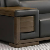 Black Scratch Resistant Faux Leather Sofa Seating Group Image - 13