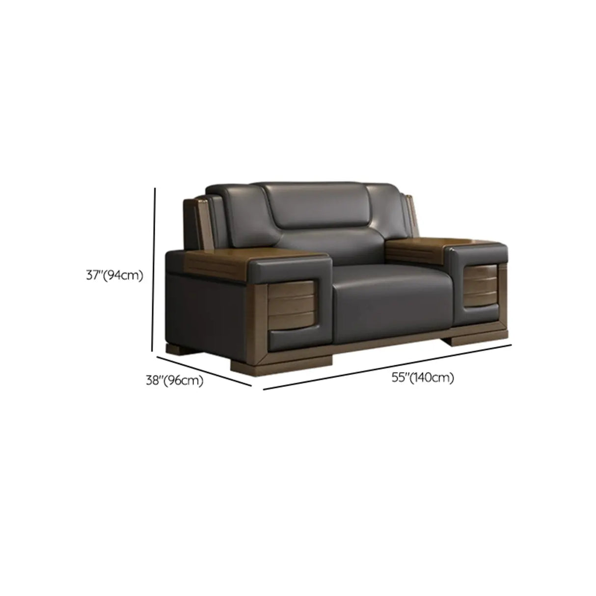 Black Scratch Resistant Faux Leather Sofa Seating Group 