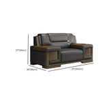 Black Scratch Resistant Faux Leather Sofa Seating Group #size