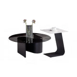 Black Scratch Resistant Glass Triangle Coffee Table Image - 2
