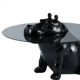Black Scratch Resistant Glass Triangle Coffee Table Image - 3