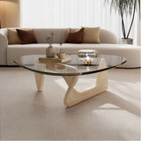 Black Scratch Resistant Glass Triangle Coffee Table Image - 4