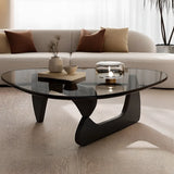 Black Scratch Resistant Glass Triangle Coffee Table Image - 7