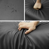 Black Scratch Resistant Leather Reception Sofa with Arm Image - 12