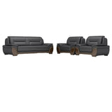 Black Scratch Resistant Leather Reception Sofa with Arm Image - 7