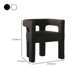 Black Sherpa Fabric Fixed Back Four Legs Arm Chair #size