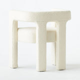Black Sherpa Fabric Fixed Back Four Legs Arm Chair Image - 9
