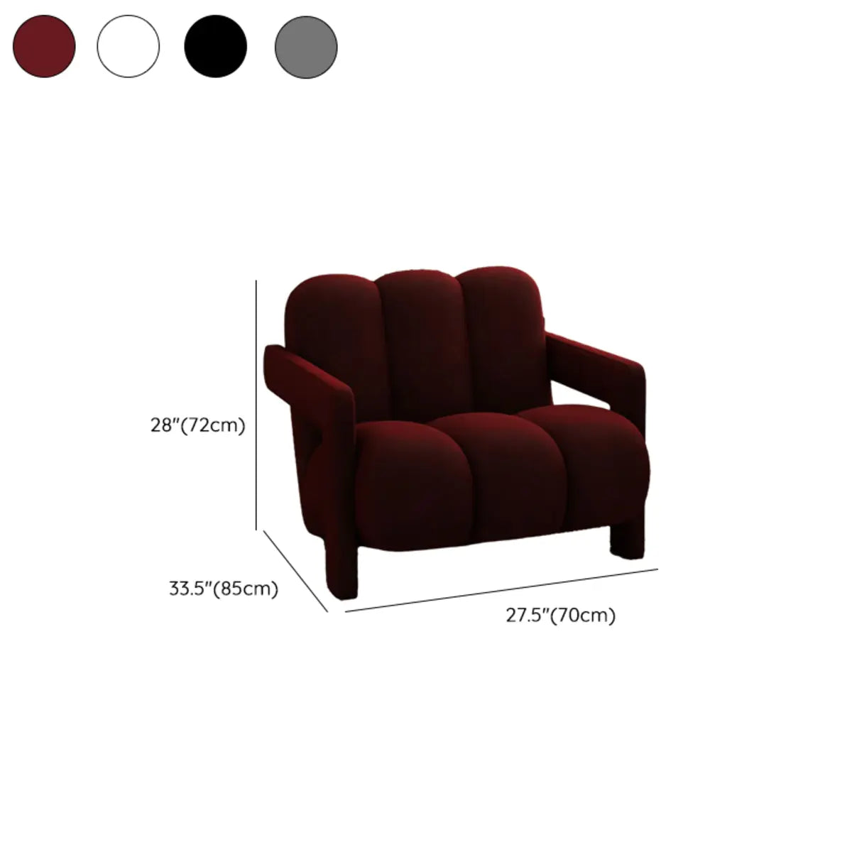 Black Sherpa Sewn Pillow Back Wood Frame Arm Chair 