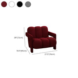 Black Sherpa Sewn Pillow Back Wood Frame Arm Chair Image - 17
