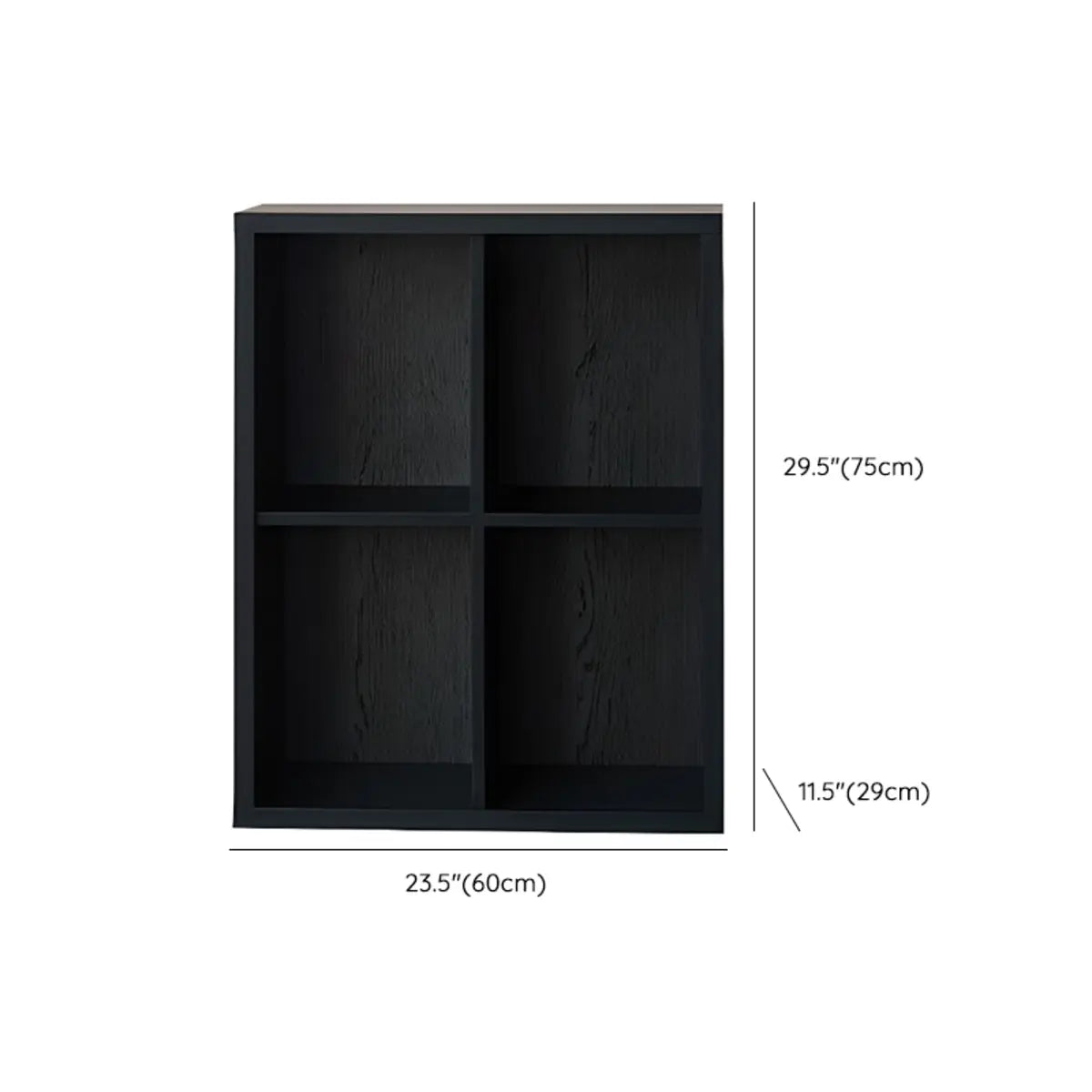 Black Simple Closed Multifunctional Wood Wide Bookcase 
