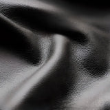 Black Sleigh Leather Upholstered Panel Bed with Mattress Image - 5