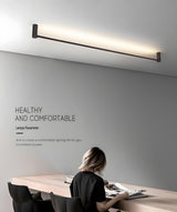 Black Slim Rod Linear LED Flush Mount Ceiling Light Image - 14