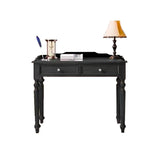 Black Small Standard Wooden Writing Desk with Drawers Image - 4