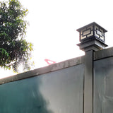 Black Solar Cube Metal Outdoor Waterproof Column Light Image - 14