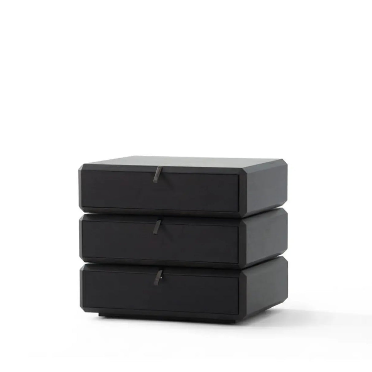 Black Solid Wood Kids Nightstand with Three Drawers Image - 2
