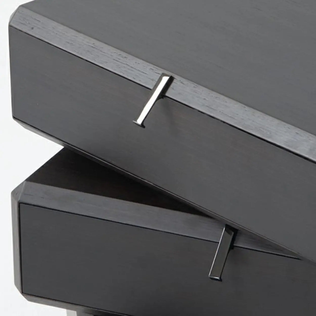 Black Solid Wood Kids Nightstand with Three Drawers Image - 5