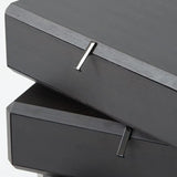 Black Solid Wood Kids Nightstand with Three Drawers Image - 5