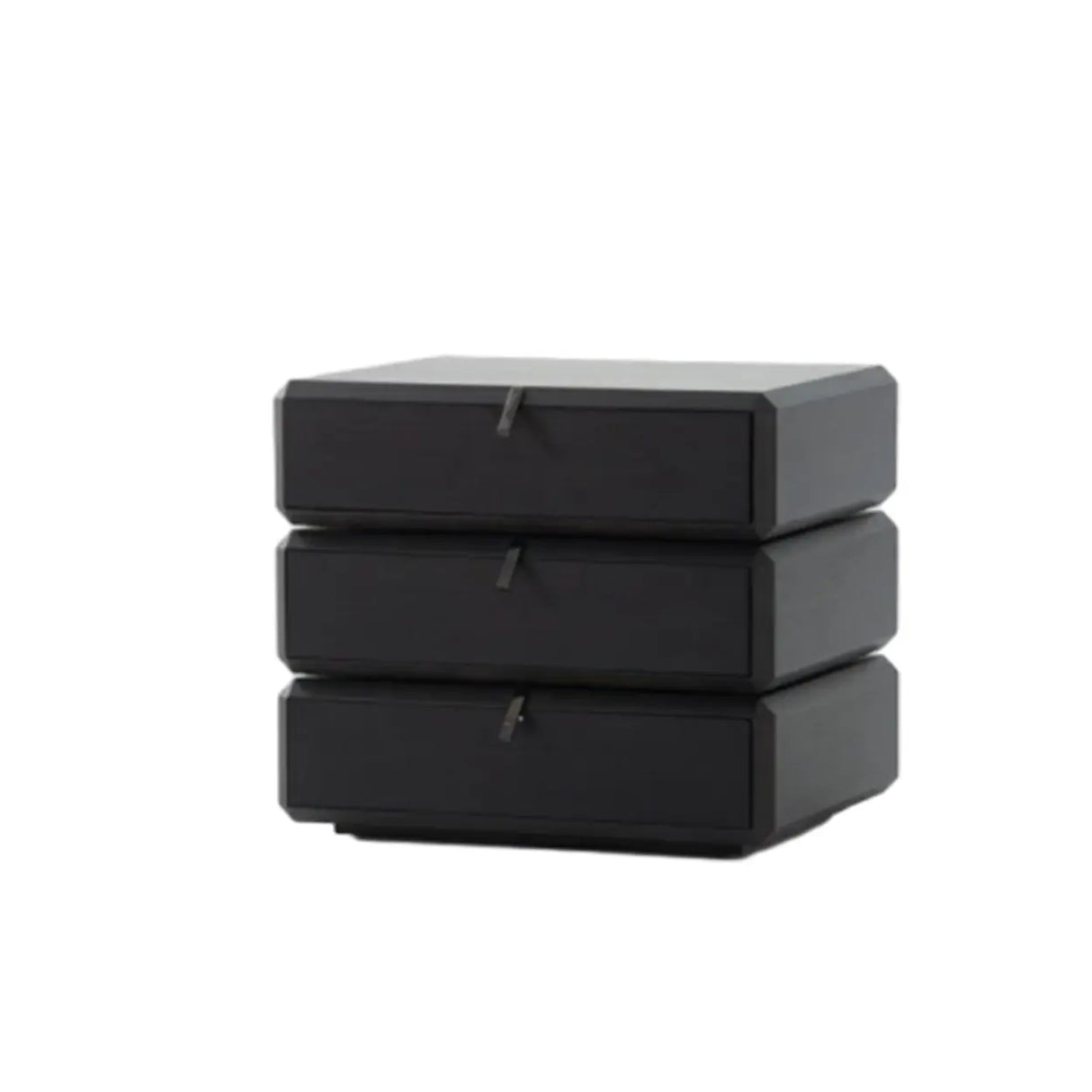 Black Solid Wood Kids Nightstand with Three Drawers Image - 6