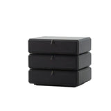Black Solid Wood Kids Nightstand with Three Drawers Image - 6