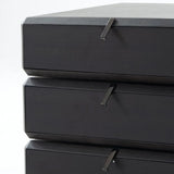 Black Solid Wood Kids Nightstand with Three Drawers Image - 7