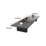 Black Solid Wood Sled Conference Table for Multi-Person Image - 12
