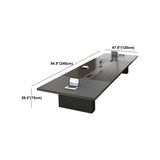 Black Solid Wood Sled Conference Table for Multi-Person Image - 13