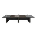 Black Solid Wood Sled Conference Table for Multi-Person Image - 9
