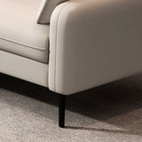 Black Square Arm Pillow Back Wood Frame Loveseat Image - 15