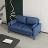 Black Square Arm Pillow Back Wood Frame Loveseat Image - 17