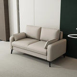 Black Square Arm Pillow Back Wood Frame Loveseat Image - 6