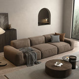 Black Stain Resistant Genuine Leather Tight Back Sofa Image - 3